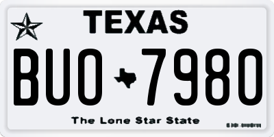 TX license plate BUO7980