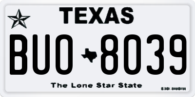 TX license plate BUO8039