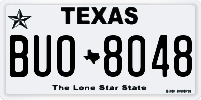 TX license plate BUO8048