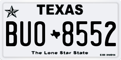 TX license plate BUO8552