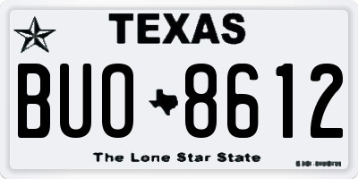 TX license plate BUO8612