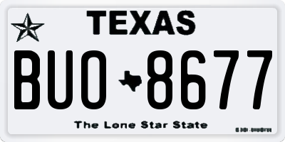 TX license plate BUO8677