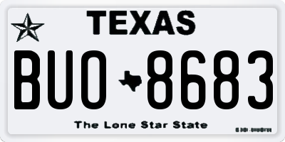 TX license plate BUO8683