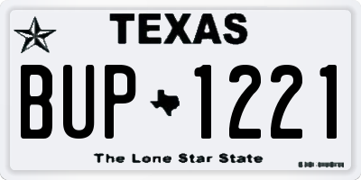 TX license plate BUP1221