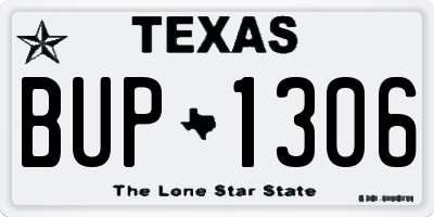 TX license plate BUP1306