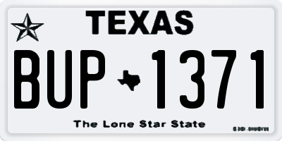 TX license plate BUP1371