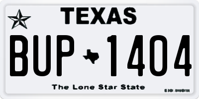 TX license plate BUP1404