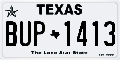 TX license plate BUP1413