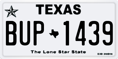 TX license plate BUP1439