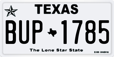 TX license plate BUP1785