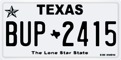 TX license plate BUP2415