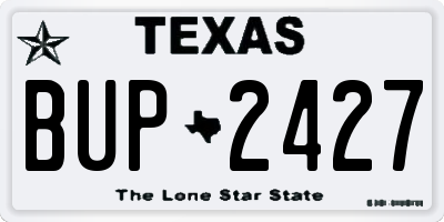 TX license plate BUP2427