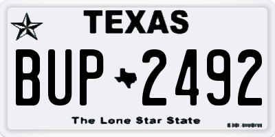 TX license plate BUP2492