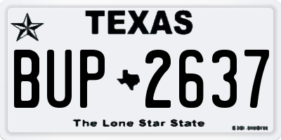 TX license plate BUP2637