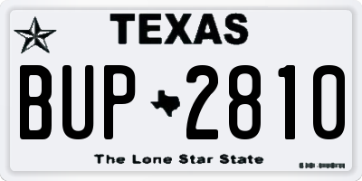 TX license plate BUP2810