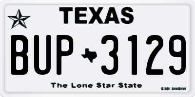 TX license plate BUP3129