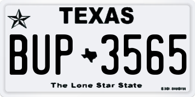 TX license plate BUP3565