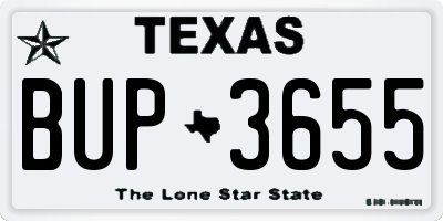 TX license plate BUP3655