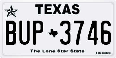 TX license plate BUP3746