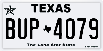 TX license plate BUP4079