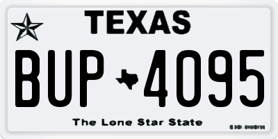 TX license plate BUP4095