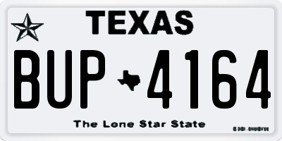 TX license plate BUP4164