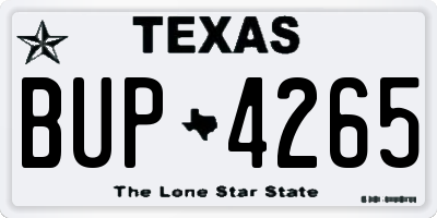 TX license plate BUP4265