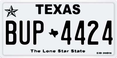 TX license plate BUP4424