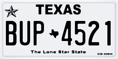 TX license plate BUP4521