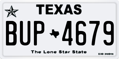 TX license plate BUP4679