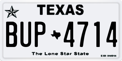 TX license plate BUP4714