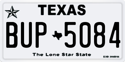 TX license plate BUP5084