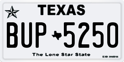 TX license plate BUP5250