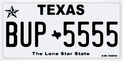 TX license plate BUP5555