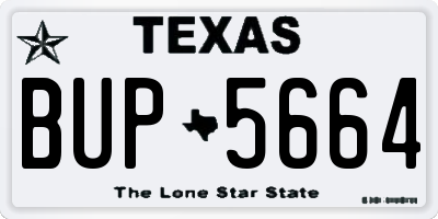 TX license plate BUP5664