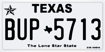 TX license plate BUP5713