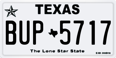 TX license plate BUP5717