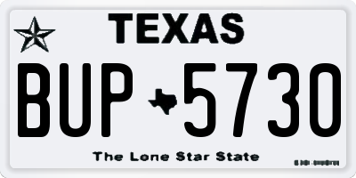TX license plate BUP5730