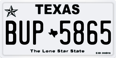 TX license plate BUP5865