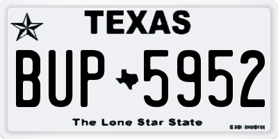 TX license plate BUP5952