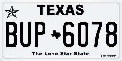 TX license plate BUP6078
