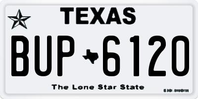 TX license plate BUP6120