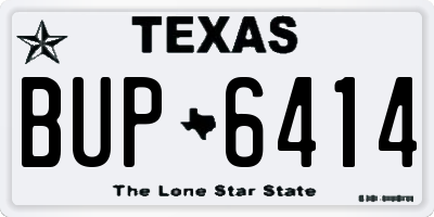 TX license plate BUP6414