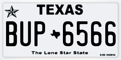 TX license plate BUP6566