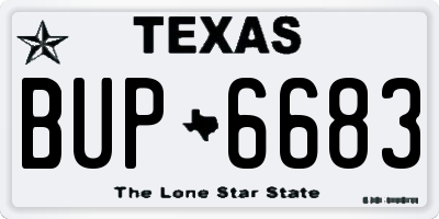 TX license plate BUP6683