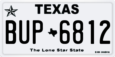 TX license plate BUP6812