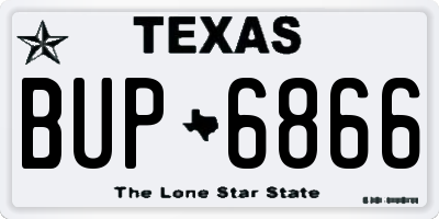 TX license plate BUP6866