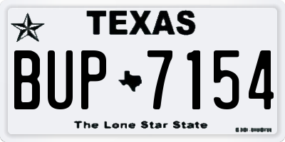 TX license plate BUP7154