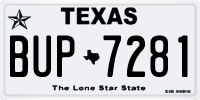 TX license plate BUP7281