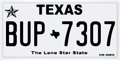 TX license plate BUP7307